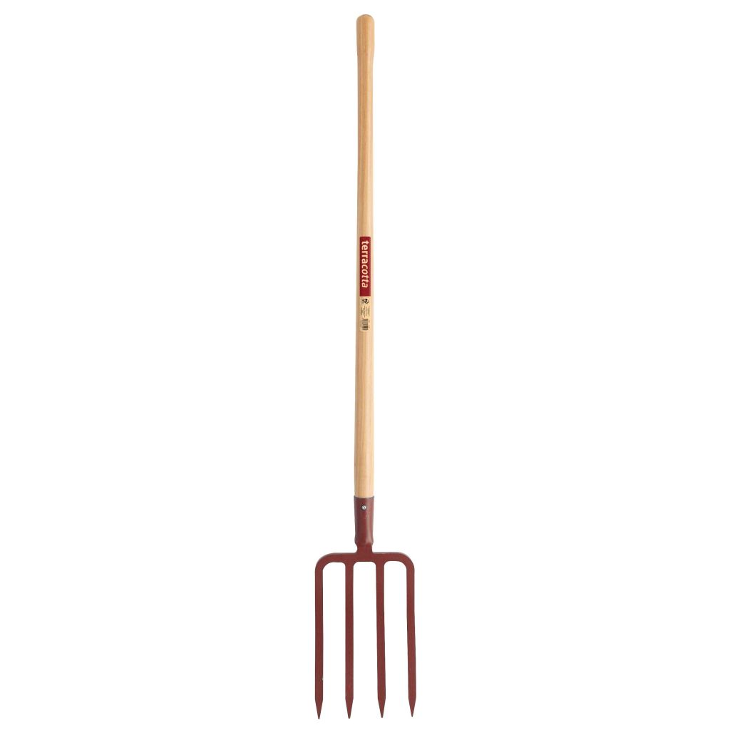 Fourche à Bêcher Terracotta Avec Manche En Bois Pomme Leborgne