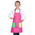  Tablier De Jardin Enfant Couleur Fuschia Taille 6-8 Ans, 100% Coton