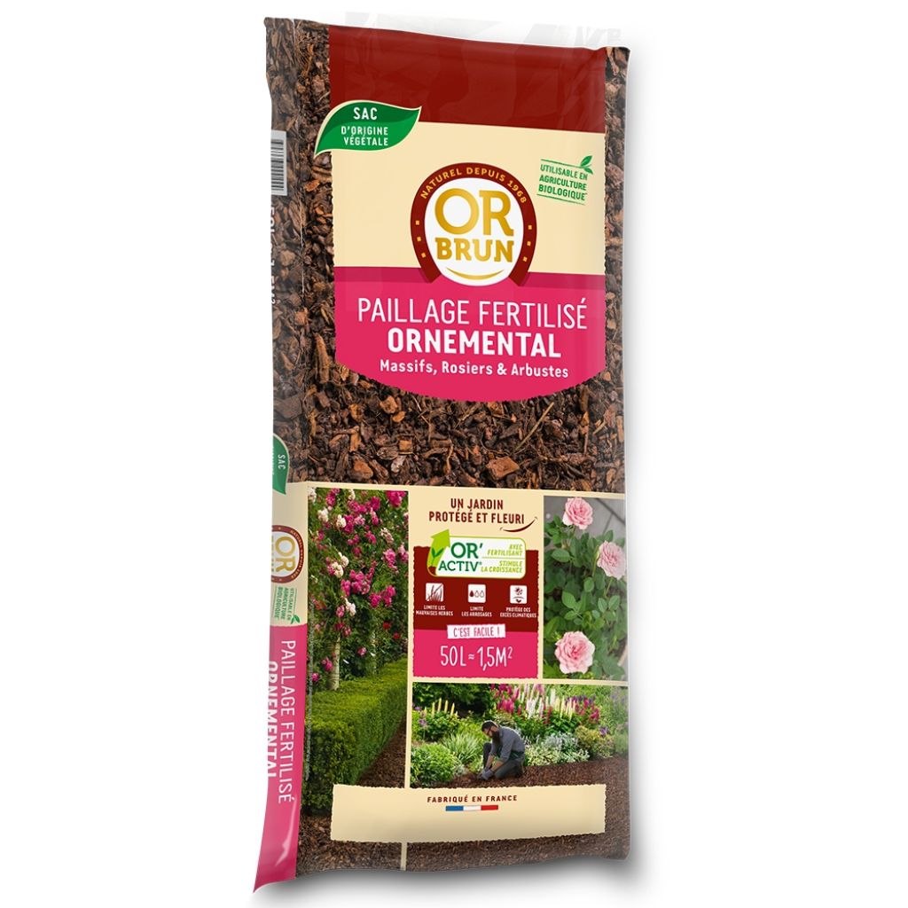  Paillage Fertilisé Ornemental Or Brun Sac De 50 L