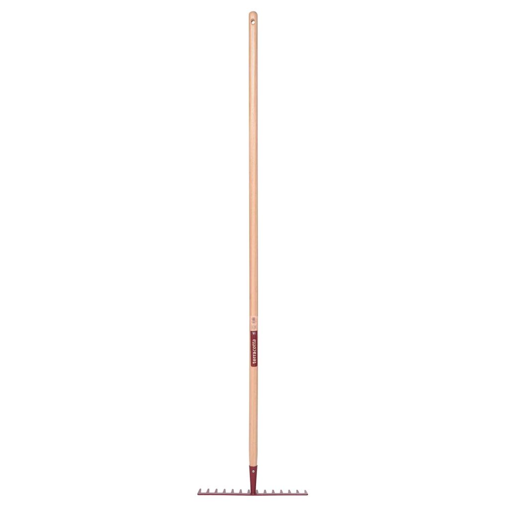  Râteau Forgé 14 Dents Droites Terracotta Manche Bois Pomme Leborgne