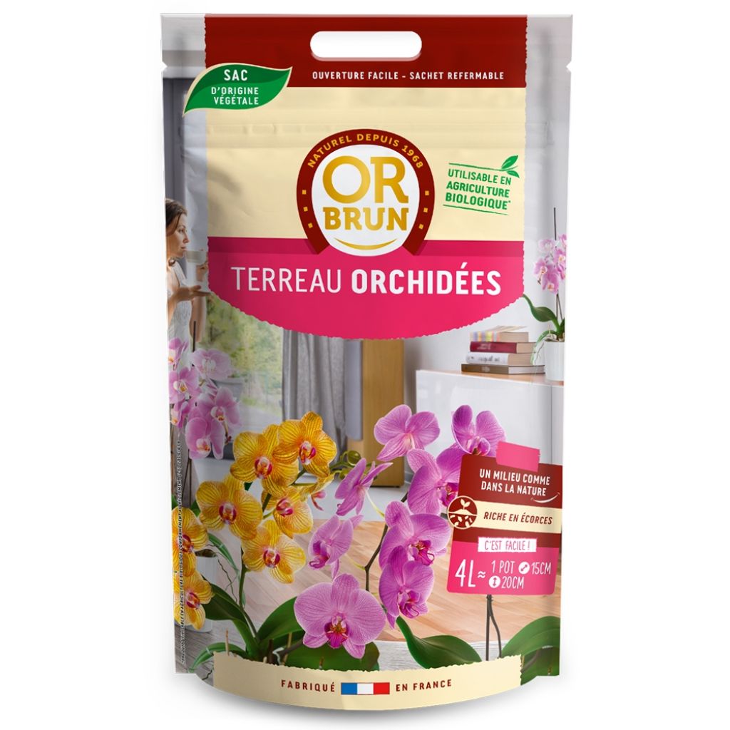  Terreau Orchidées Or Brun En Sac De 4 L