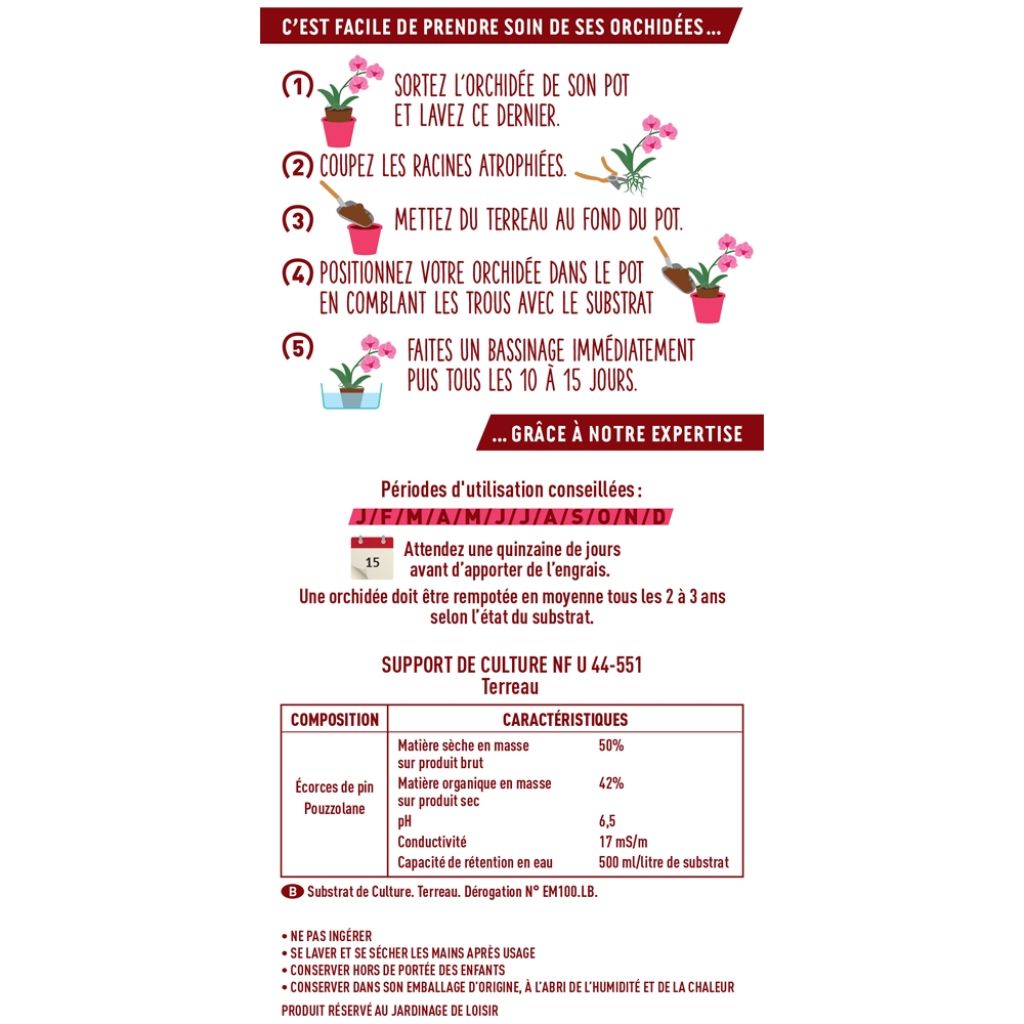  Terreau Orchidées Or Brun En Sac De 4 L
